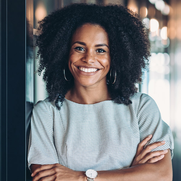 woman smiling